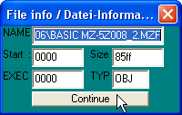 Attributes information window