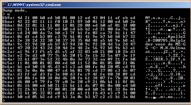 Dump mode output