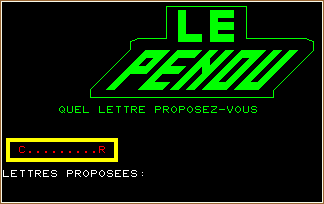 PENDU screen shot