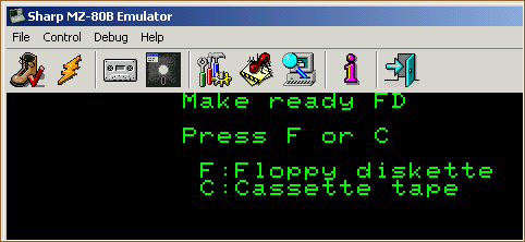 The initial screen