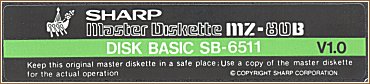 The label of the original disk volume SB-6511